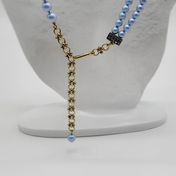 Heidi Daus Multicolor Swarovski Crystal Tears of Joy Necklace w Iridescent Pearl - Picture 10 of 12